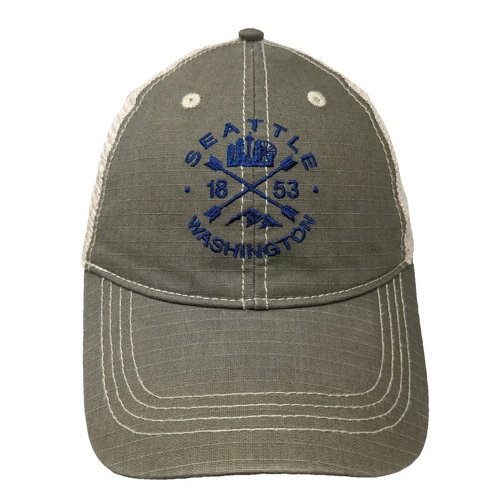 Prairie Mountain Trucker Hat Green One Size Seattle Washington Mesh Snapback